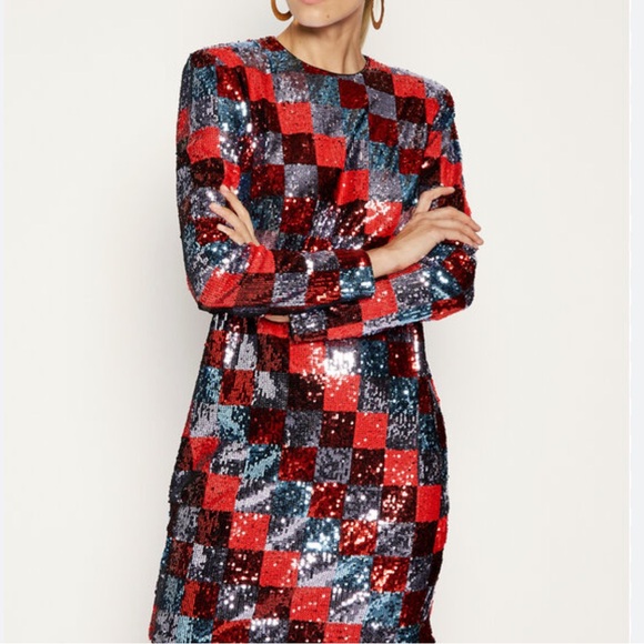 Escada Sport Deighty Checkered Sequin Dress Size 40 EU / Large USA - Picture 4 of 16